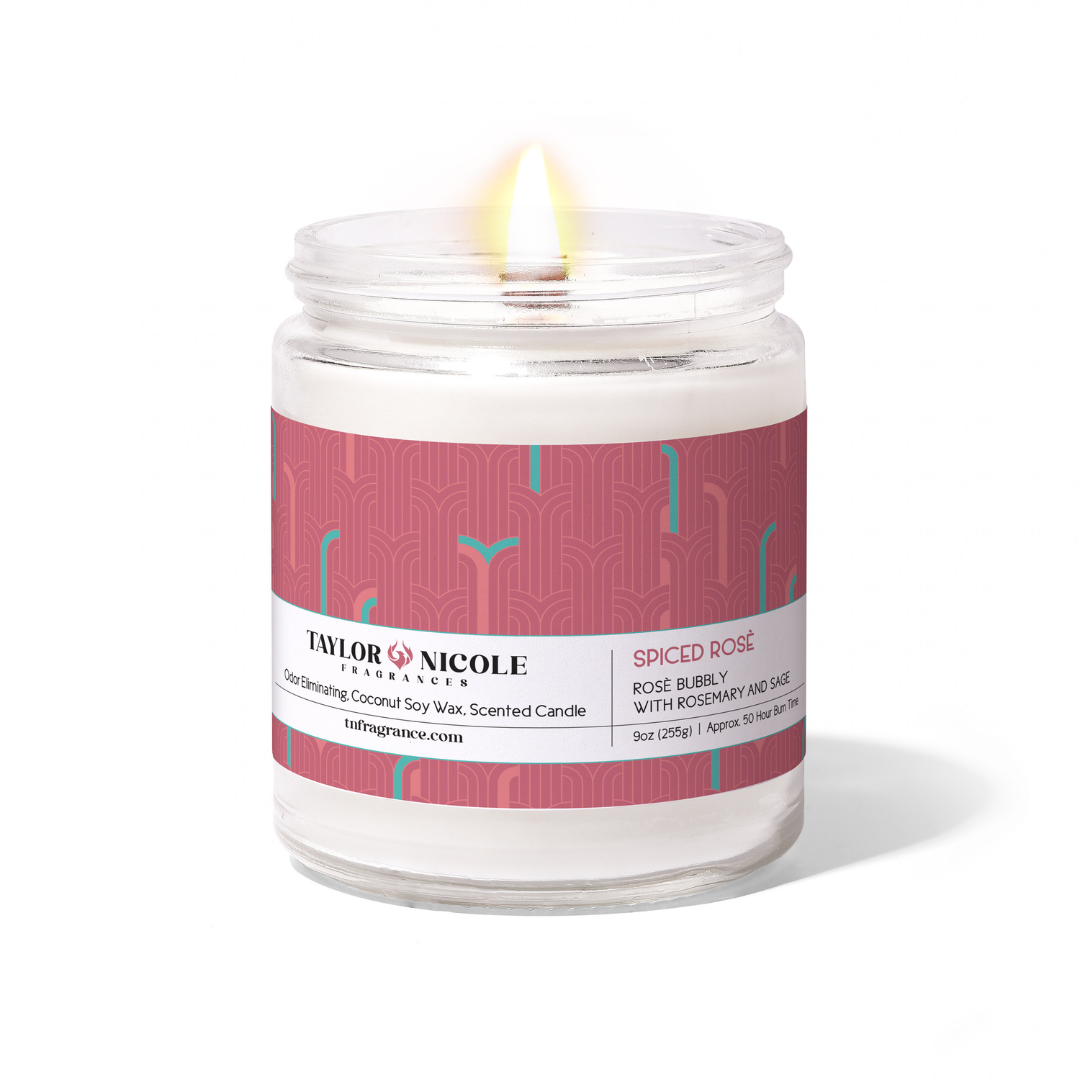 Spiced Rose' - Bubbly w/Rosemary & Sage - Odor Eliminating Candle